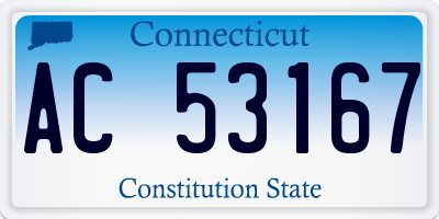 CT license plate AC53167