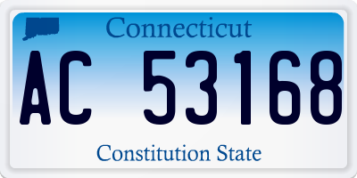 CT license plate AC53168
