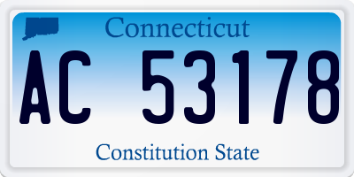 CT license plate AC53178