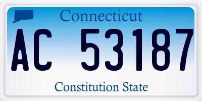 CT license plate AC53187