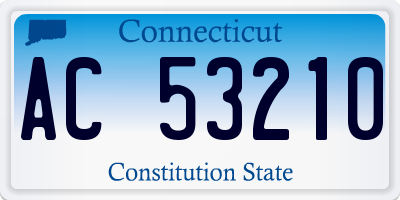 CT license plate AC53210