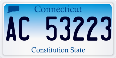 CT license plate AC53223