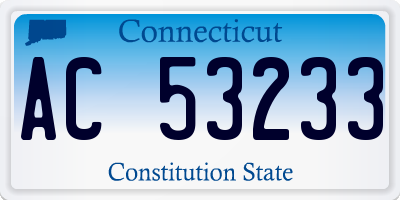 CT license plate AC53233