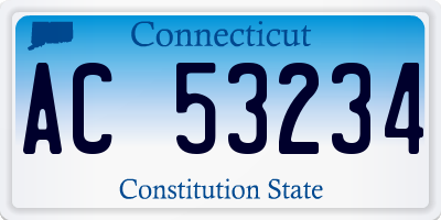 CT license plate AC53234