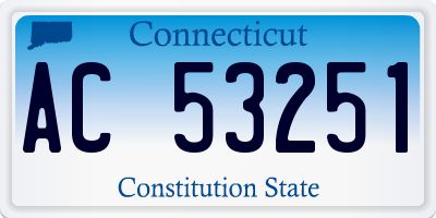 CT license plate AC53251
