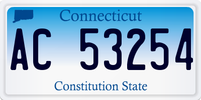CT license plate AC53254
