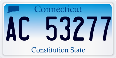 CT license plate AC53277