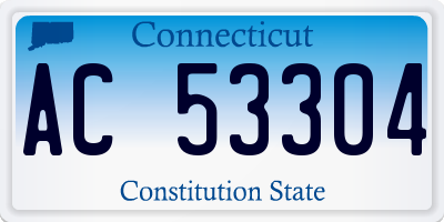 CT license plate AC53304