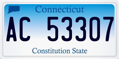 CT license plate AC53307