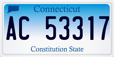 CT license plate AC53317