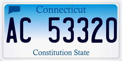 CT license plate AC53320