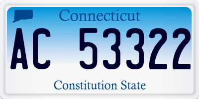 CT license plate AC53322