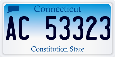 CT license plate AC53323