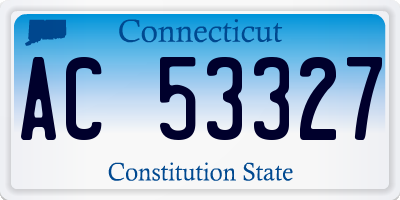 CT license plate AC53327