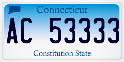 CT license plate AC53333