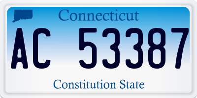 CT license plate AC53387