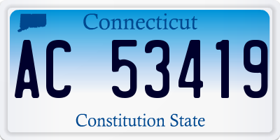 CT license plate AC53419