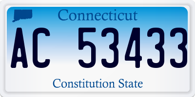 CT license plate AC53433