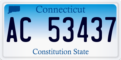 CT license plate AC53437