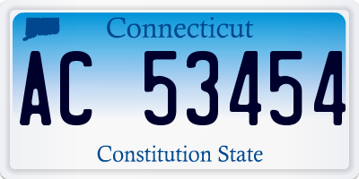 CT license plate AC53454