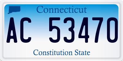 CT license plate AC53470