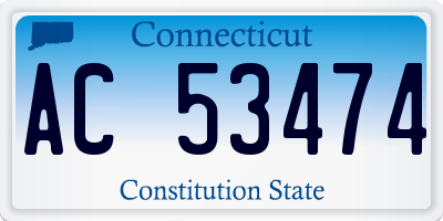 CT license plate AC53474