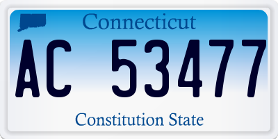 CT license plate AC53477