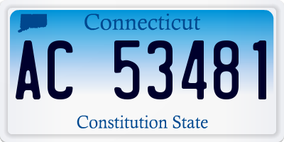 CT license plate AC53481