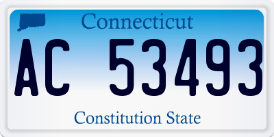 CT license plate AC53493