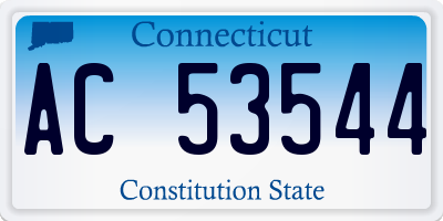 CT license plate AC53544