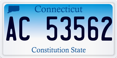 CT license plate AC53562