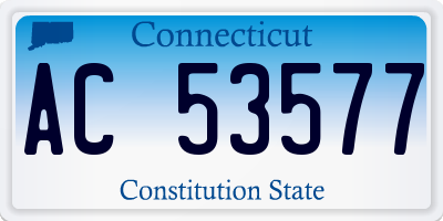 CT license plate AC53577