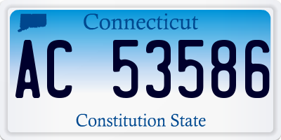 CT license plate AC53586