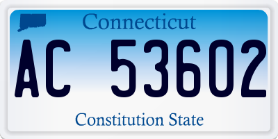 CT license plate AC53602