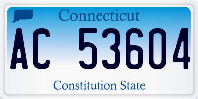 CT license plate AC53604