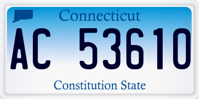 CT license plate AC53610