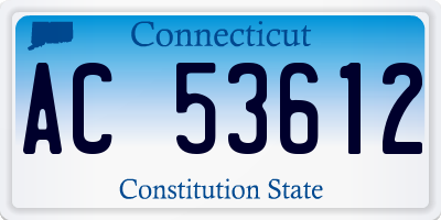 CT license plate AC53612