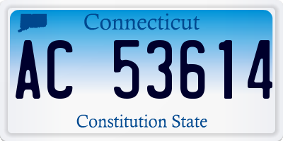 CT license plate AC53614