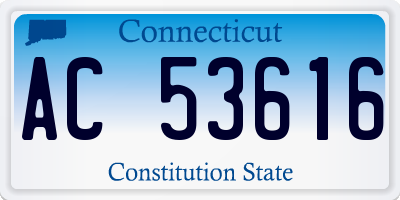 CT license plate AC53616