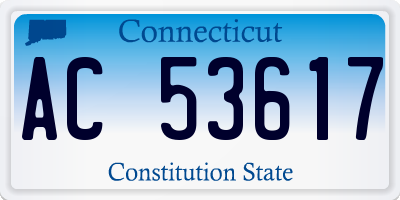 CT license plate AC53617