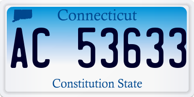 CT license plate AC53633