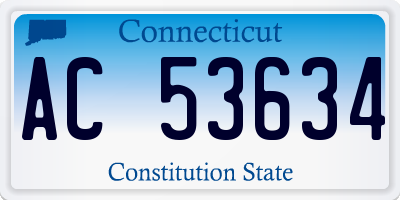 CT license plate AC53634