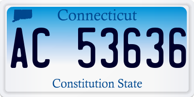CT license plate AC53636