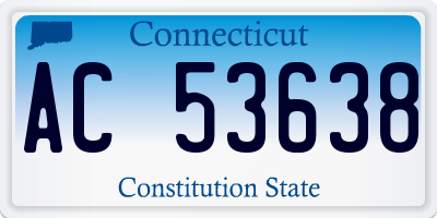 CT license plate AC53638