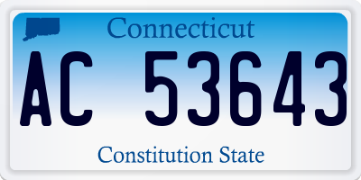CT license plate AC53643