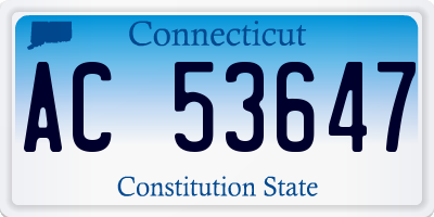 CT license plate AC53647