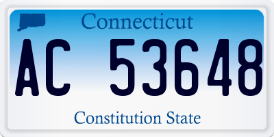 CT license plate AC53648