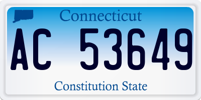 CT license plate AC53649