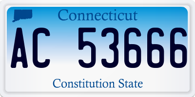 CT license plate AC53666