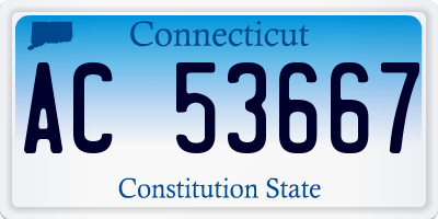 CT license plate AC53667